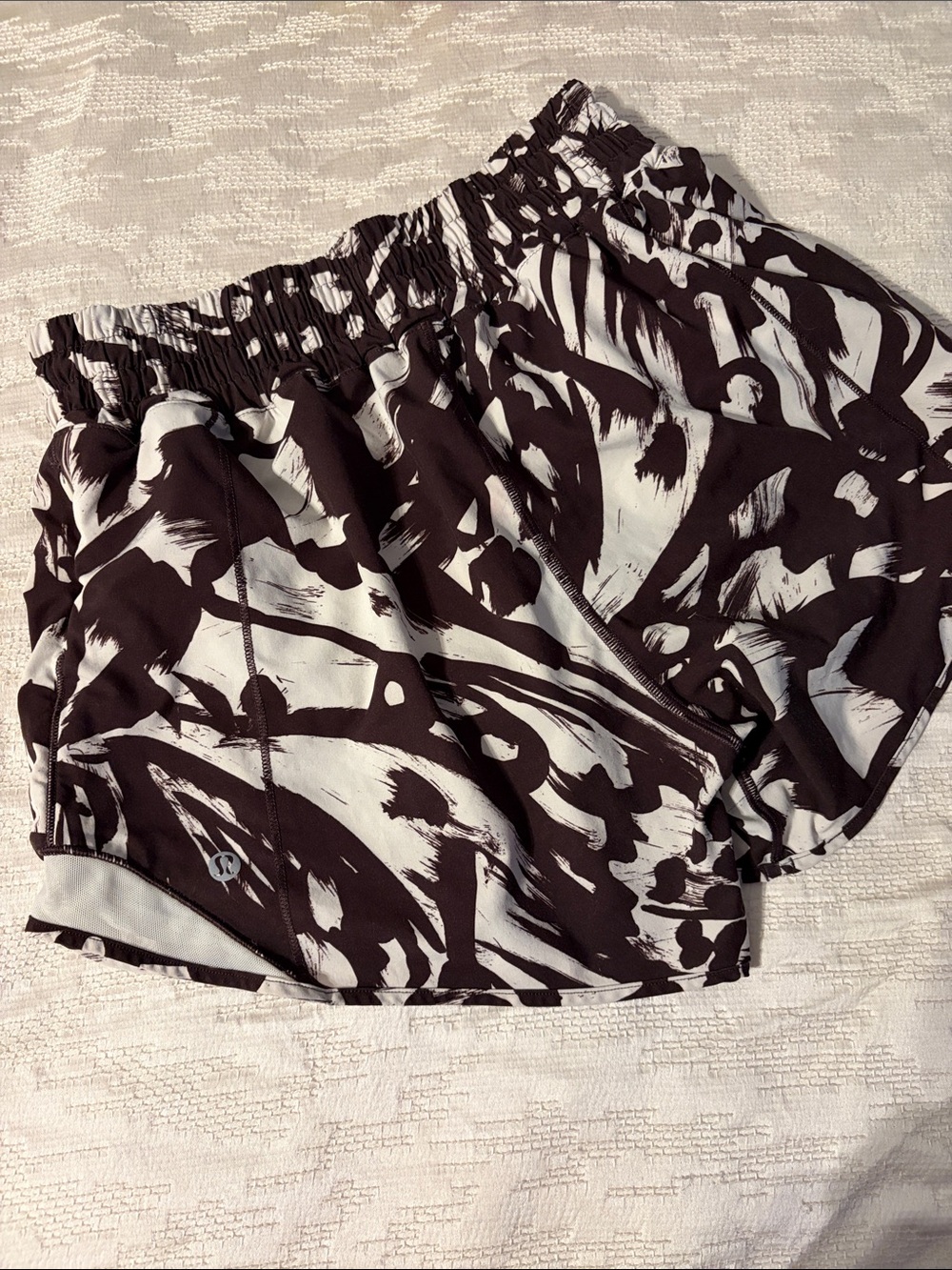 lululemon athletica Brown and White Abstract Athletic Shorts
